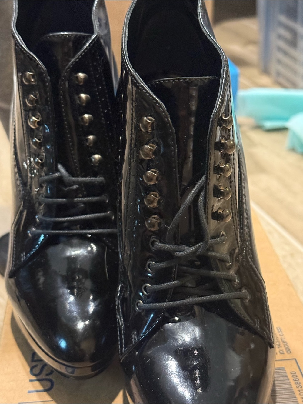 Burberry Prorsum Black Patent Leather Lace-Up Boot 40.5 / 8 - 8.5 US RARE - Picture 5 of 9